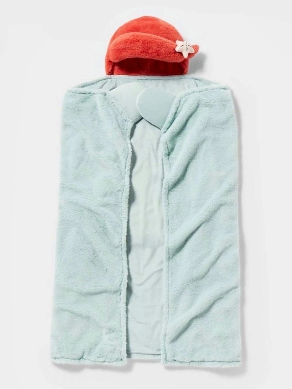 Disney Ariel Hooded Blanket Hooded Blanket Blue & Red Brand New